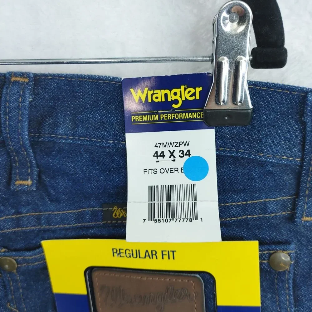 Wrangler Premium Performance Cowboy Cut Jeans Mens 44x34 Blue 47MWZPW NWD